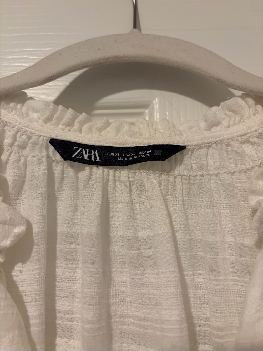 Zara Lightweight White Gauze Tunic Dress, Swim Coverup, Size XS - Picture 3 of 3
